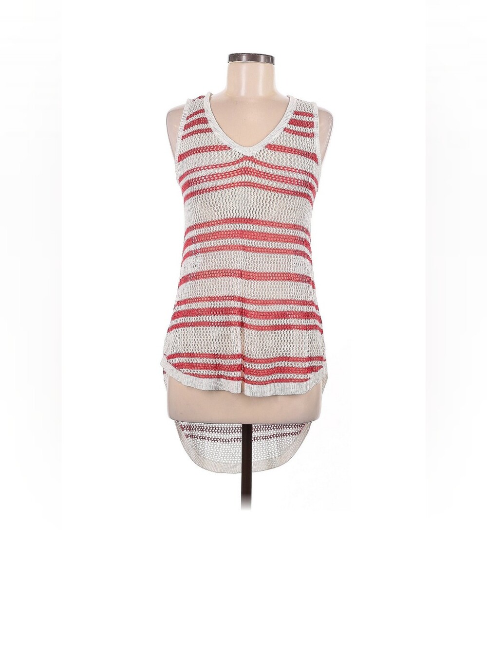 Morning Apple Knitted See thru Orange And White Top NWT